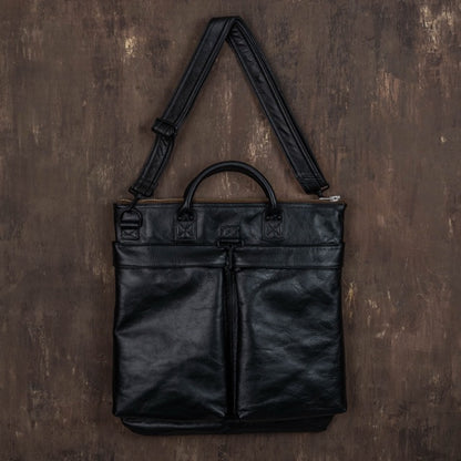 Horse Hide Helmet Bag(Tea Core Black)