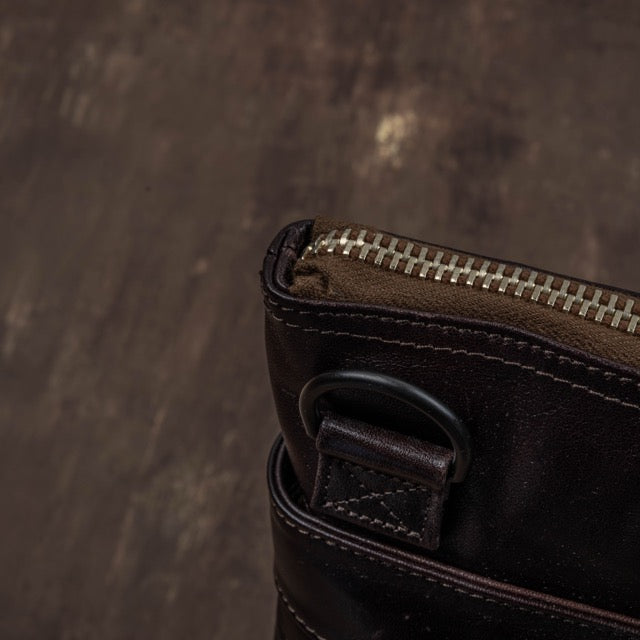 Horse Hide Helmet Bag(Dark Brown)