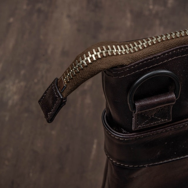 Horse Hide Helmet Bag(Dark Brown)