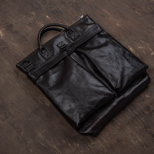 Horse Hide Helmet Bag(Dark Brown)